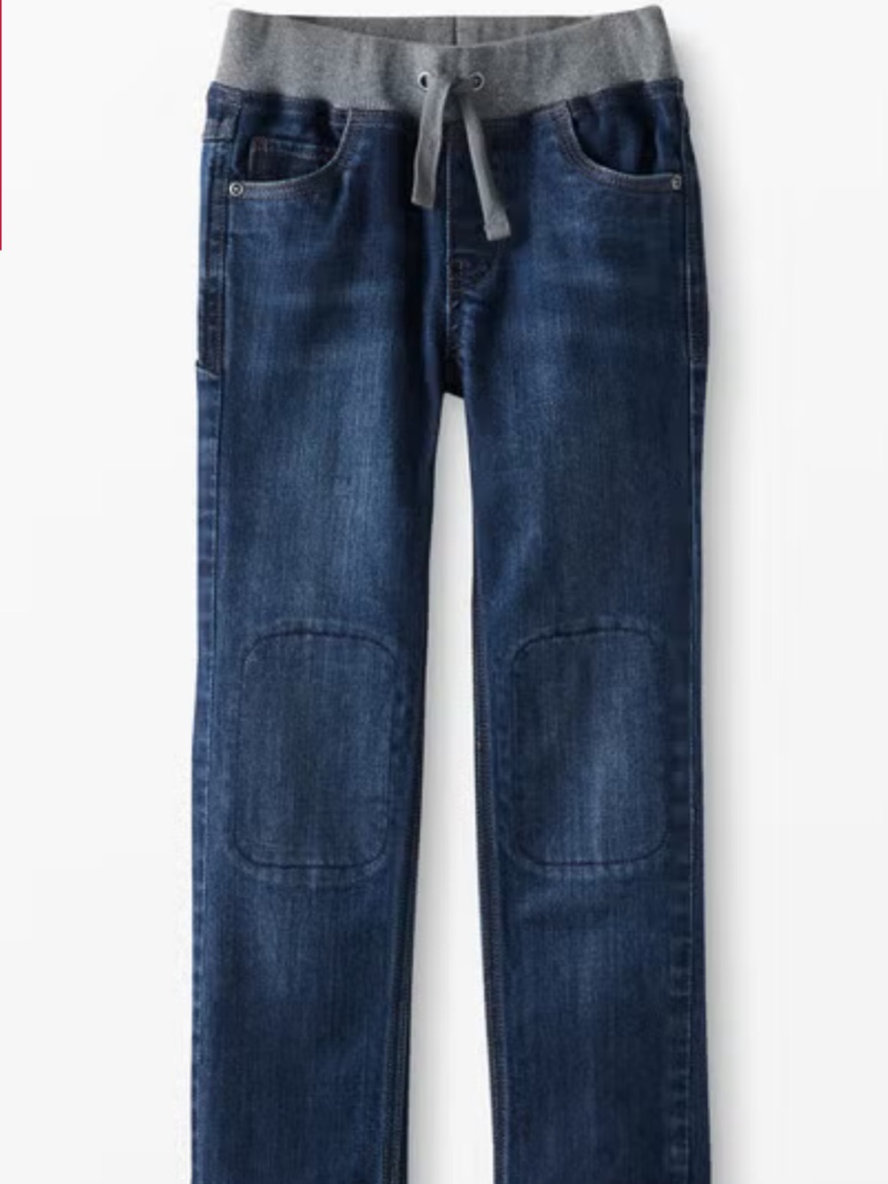 Hanna Andersson Medium-Dark Wash Slim pull-on Jeans with Gray Waistband